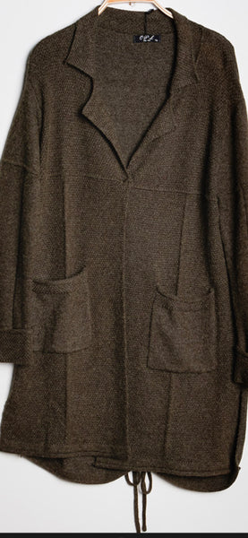 3/4 Cardigan With Front Pockets