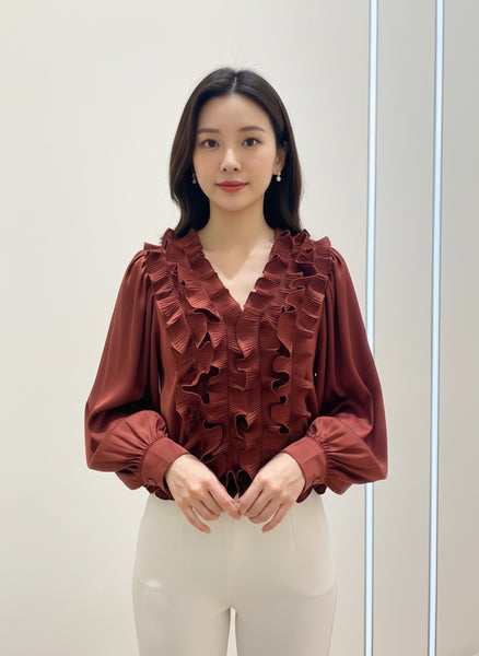 Long Sleeve Ruffled Blouse