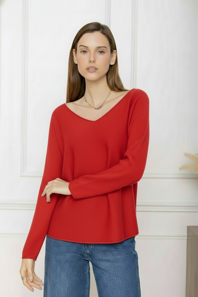 Long Sleeve V-Neck Sweater