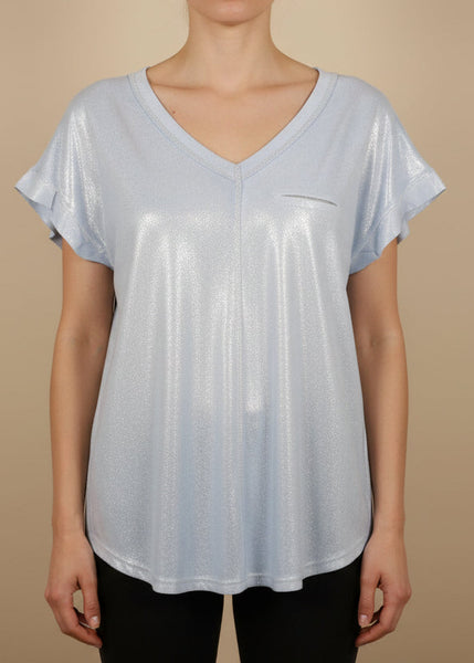 Short Sleeve Pocket Detail Top