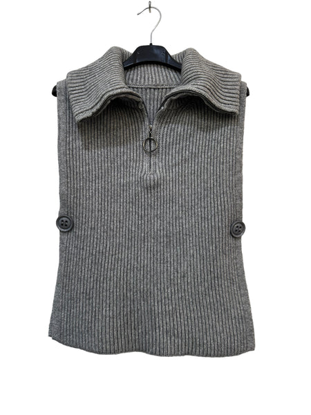 Zip Detail Knit Vest