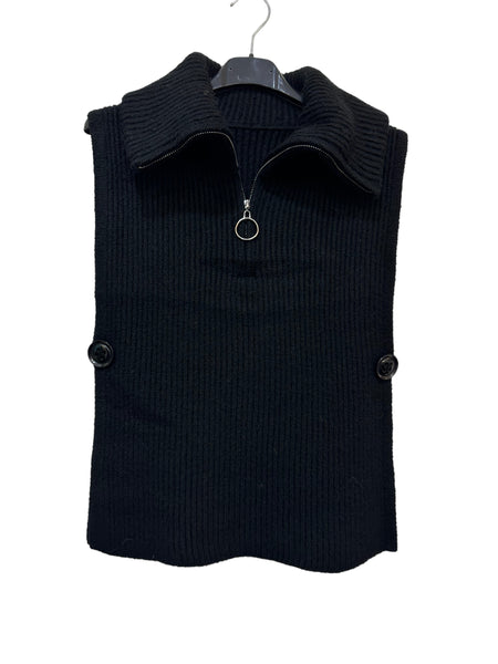 Zip Detail Knit Vest