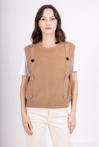 Button Detail Knit Vest