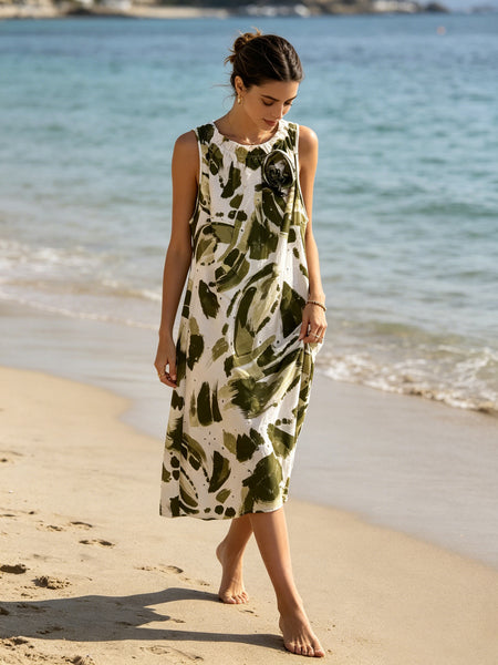 Sleeveless Print Dress