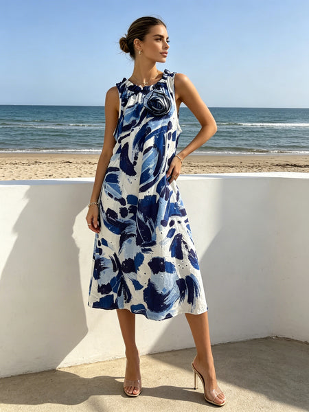 Sleeveless Print Dress