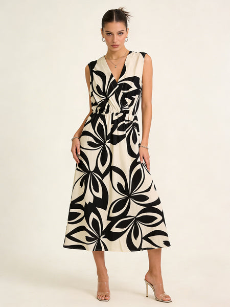 Sleeveless Print Dress