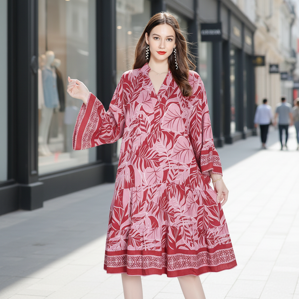 Long Sleeve Print Dress