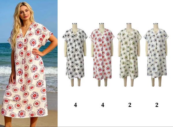 Short Sleeve Print Dress