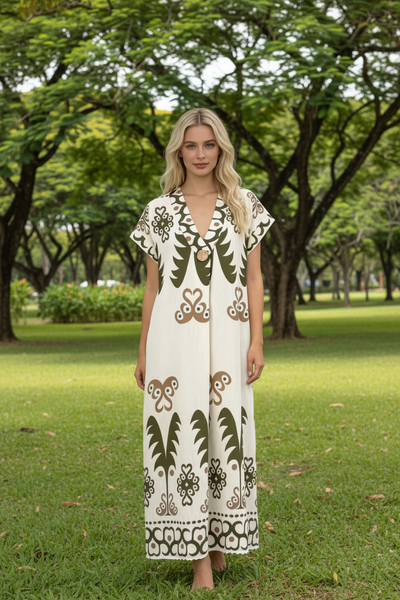 Short Sleeve Print Dress