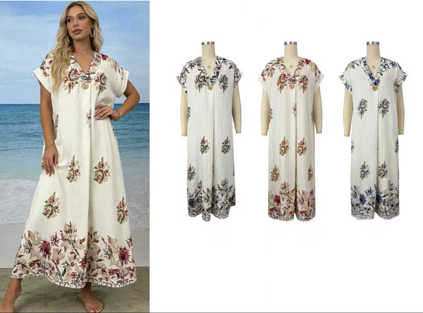 Short Sleeve Print Dress