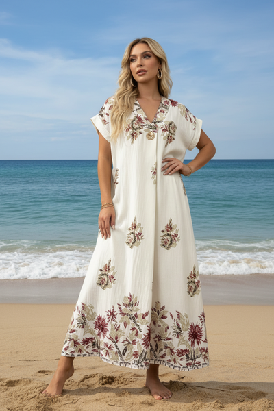 Short Sleeve Print Dress
