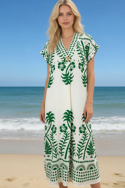 Short Sleeve Print Dress