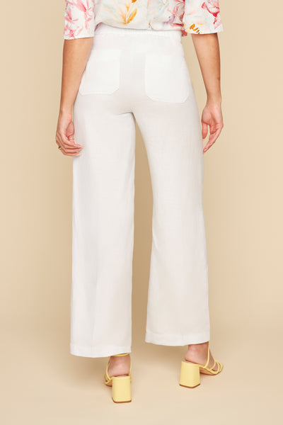 Linen Pull-On Wide Leg Pants