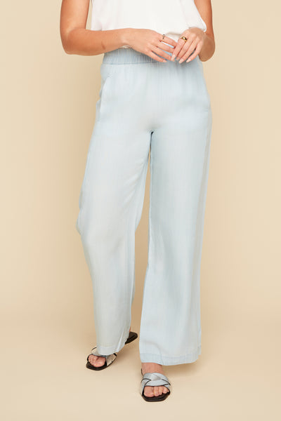 Tencel Pull-On Wide Pants