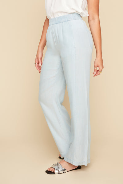 Tencel Pull-On Wide Pants