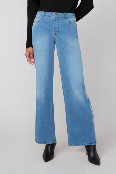 Cropped Wide Leg Denim Pants