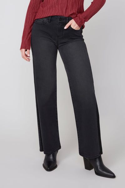 Cropped Wide Leg Denim Pants