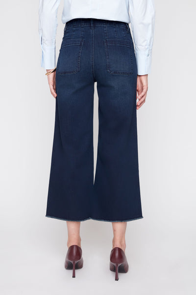 Cropped Wide Leg Denim Pants