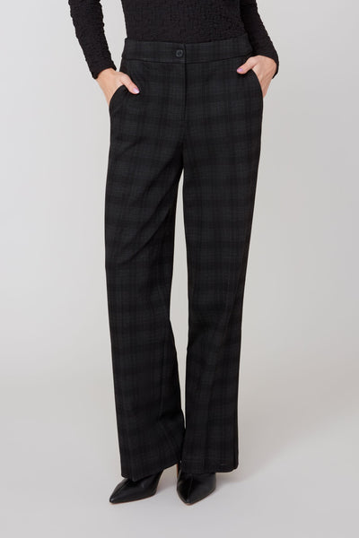 Plaid Straight Leg Pants