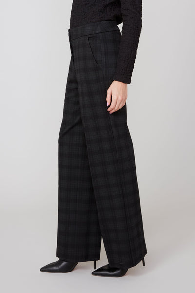 Plaid Straight Leg Pants