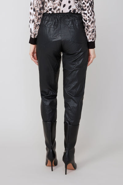 Crinkled Vegan Leather Pants