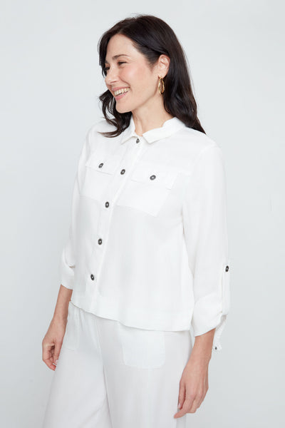Button Front Tencel Jacket