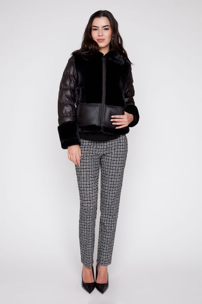 Pleather Bonded Faux Fur Jacket
