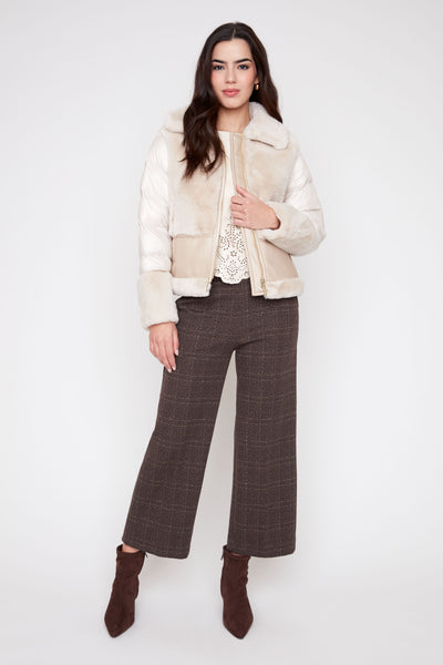 Pleather Bonded Faux Fur Jacket