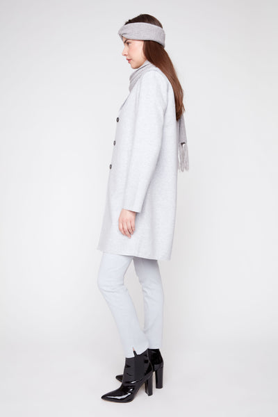 Long Sleeve Coat With Raw Edges