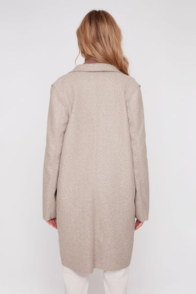 Long Sleeve Coat With Raw Edges