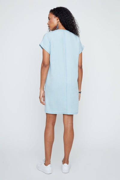 Short Sleeve Straight Tencel Dress