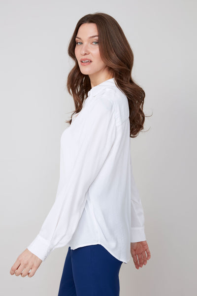 Long Sleeve Sateen Blouse