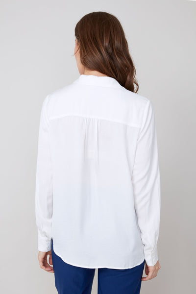 Long Sleeve Sateen Blouse