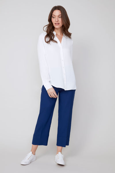 Long Sleeve Sateen Blouse