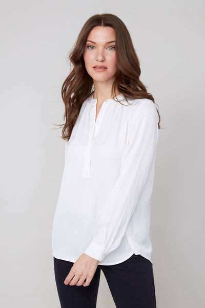 Long Sleeve Lux Silky Blouse