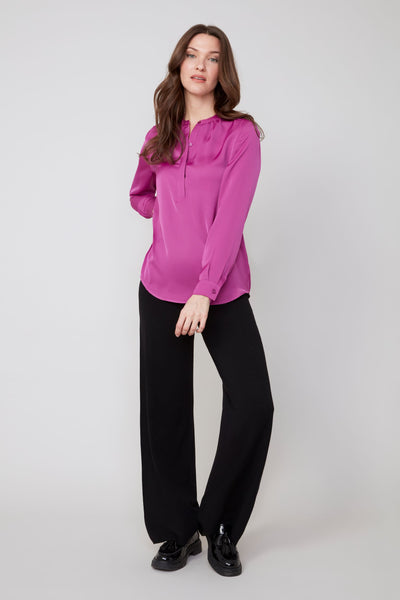 Long Sleeve Lux Silky Blouse