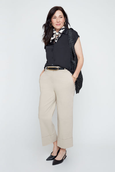 Button Front Sateen Top