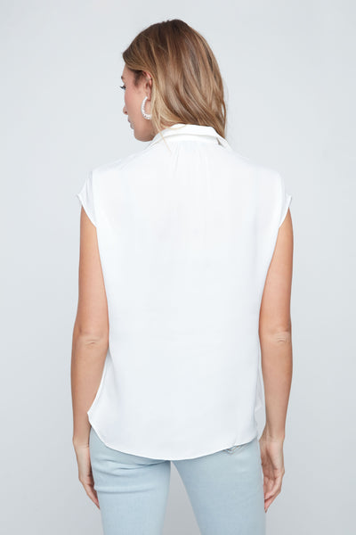 Button Front Sateen Top