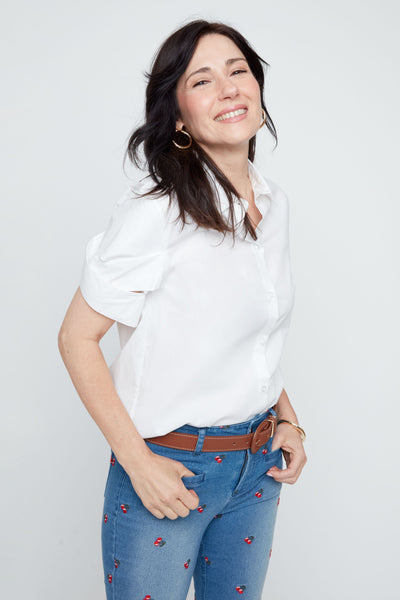 Short Sleeve Cotton Blend Shirt