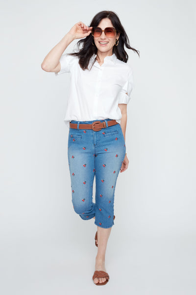 Short Sleeve Cotton Blend Shirt