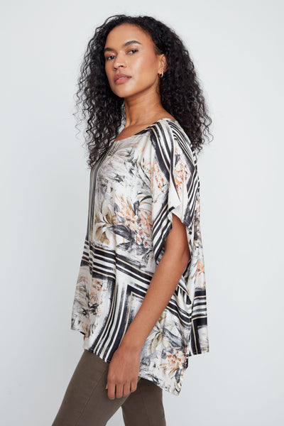 Print Poncho Blouse