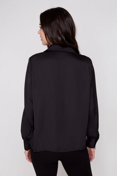 Long Sleeve Sateen Blouse