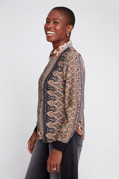 Paisley Stripe Print Blouse