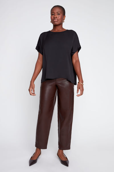 Short Sleeve Sateen Blouse