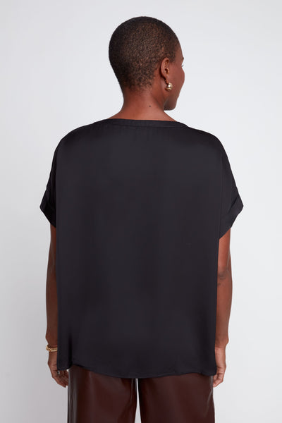 Short Sleeve Sateen Blouse