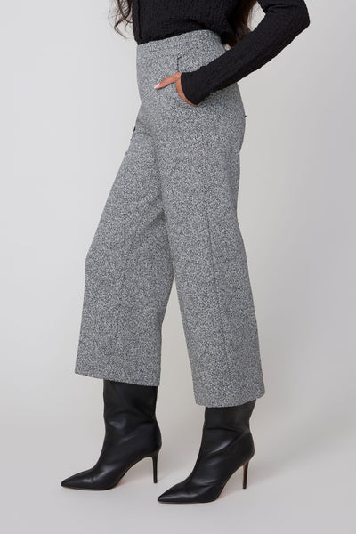 Birds-Eye Knit Straight Leg Crop Pants