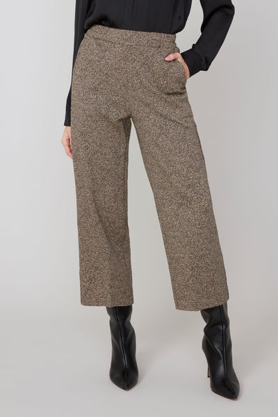 Birds-Eye Knit Straight Leg Crop Pants