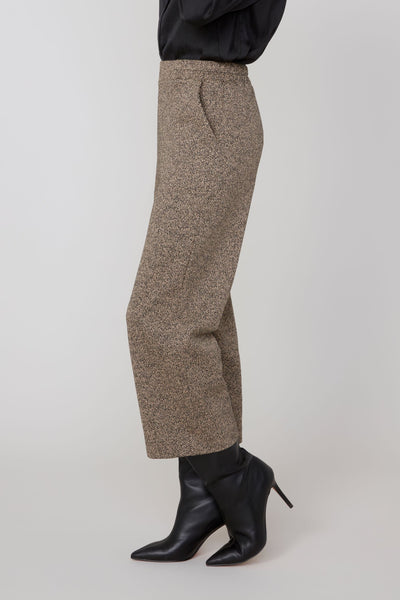 Birds-Eye Knit Straight Leg Crop Pants