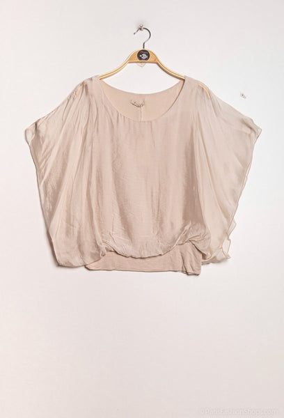 Bat Sleeve Basic Silk Blouse - Italian