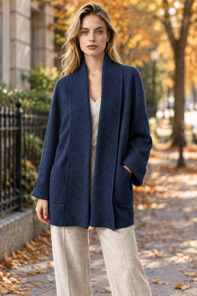 Open Front Cardigan in navy